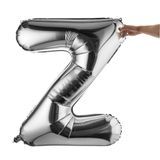 BALLOON LETTER "Z" MYLAR 40" SELF-SEALING SILVER