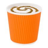HOT CUP 4oz PAPER RIPPLE WALL TANGERINE ORANGE 25/cs