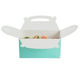 GABLE/ LUNCH BOX COMPOSTABLE 9-1/2x5" PAPER TURQUOISE 25/cs
