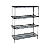 Eagle RS4-63-A1436C Add-A-Shelf Starter Unit, 4-tier, 36"W x 14"D x 63"H, (2) wire shelves on top & bottom with patented QuadTruss design, (2)