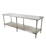 Eagle T24108SB Budget Series Work Table, 108"W x 24"D, 430 stainless steel top, rolled edge on front & back, adjustable 430 stainless steel