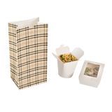 BAG PAPER 6x4x11-3/4" #8lb PLAID 100/cs