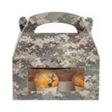 GABLE/ LUNCH BOX w/ WINDOW 9-1/2x5" PAPER CAMOUFLG 100/cs