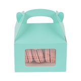 GABLE/ LUNCH BOX w/ WINDOW 4x2-1/2" PAPER TURQUOISE 25/cs
