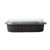 FOOD CONTAINER/ DOME LID 32oz 9-1/4x6" OVAL PLS BLK 100/cs