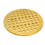 Allpoints 102-1083 Grate, 8" drain size, 7-7/16" OD, 6-1/16" screw centers, brass with brass screws,