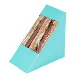 SANDWICH BOX 4-3/4"tri MED PAPER TURQUOISE 200/cs