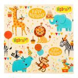 NAPKIN DINNER 13x13" PAPER JUNGLE SAFARI ASSORTED 500/cs