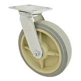 Allpoints 120-1155 Caster, plate, heavy duty, 2" W, 8" dia., Ball Bearing, swivel, non-marking plast