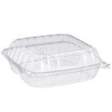 HINGED CONTAINER OPS 3-COMPT 8x8x3" CLEARSEAL CLR 250/cs