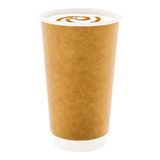 HOT CUP 20oz PAPER DOUBLE WALL KRAFT 10/cs
