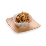 DISH & MINI FORK 2-1/4" SQ CMPST BAMBOO NATURAL 100/cs