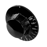 Allpoints 22-1108 Thermostat Dial, 1-10, 2-1/4" OD, .187" D-stem, black, plastic