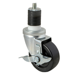 Allpoints 120-1034 Caster, swivel stem, medium duty, 3-1/2" dia., for 1-5/8" OD tubing with brake, b
