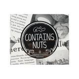 LABEL NUTS 2"dia TAMPER PROOF PET BLACK W/ WHITE FONT 500/cs