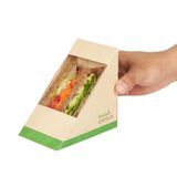 SANDWICH BOX 4-3/4"sq WINDOW LRG CMPST BAMBOO/ PLA 50/cs