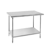 Advance Tabco MG-305 Work Table, 60"W x 30"D, 16 gauge 304 series stainless steel top, 18 gauge galvanized adjustable undershelf, galvanized legs with