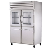TRUE STR2R-2HG/2HS-HC SPEC SERIES Refrigerator, Reach-in, two-section, stainless steel front & sides, (2) glass half doors & (2) stainless steel