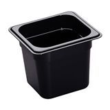 Cambro 66HP110 Sixth Size Black High Heat Plastic Food Pan, 6" Deep