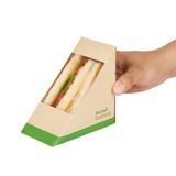 SANDWICH BOX 4-3/4"sq WINDOW MED CMPST BAMBOO/ PLA 200/cs