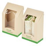 WRAP CONTAINER 6x3-3/4" WINDOW CMPST BAMBOO/ PLA 50/cs