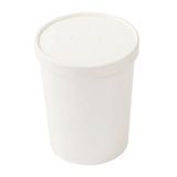 FOOD CONTAINER W/ LID 32oz PAPER COATED RND WHITE 250/cs