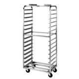 Baxter BXSSS-12B1 Roll-In Single Oven Rack, (12) 18" x 26" pans, 5" OC spacing, single side load, light duty stainless steel construction, Baxter