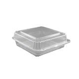 CONTAINER HINGED PLASTIC CLEAR 9.1x8.6x3" 250/cs DFI-LBH-851