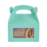 GABLE/ LUNCH BOX w/ WINDOW 6x3-1/2" PAPER TURQUOIS 100/cs