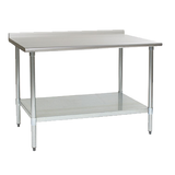 Eagle UT2496B-1X Budget Series Work Table, 96"W x 24"D, 430 stainless steel top with 1-1/2" rear upturn, rolled front edge, adjustable galvanized