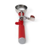#24 Disher, round bowl, 1-1/3 oz. capacity, 1-7/8" bowl dia., 18-8 stainless with one-piece color coded red plastic handle, USA Made, Vollrath 47145