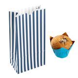 BAG PAPER 4-1/4x2-1/4x8-1/2" #2lb BLUE/ WHITE STRIPE 100/cs
