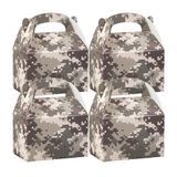 GABLE/ LUNCH BOX COMPOSTABLE 4x2-1/2" PAPER CAMOUFLGE 25/cs