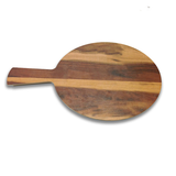 Elite Global Solutions M7RW-HW Fo Bwa Melamine Serving Board, 7" dia. x 1/2"H, round, 4" handle, faux hickory wood finish, BPA free