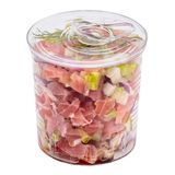 TIN CAN 4oz W/ MINI FORK 4"l PLASTIC CLEAR/ SILVER 100/cs