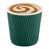 HOT CUP 4oz PAPER RIPPLE WALL FOREST GREEN 25/cs