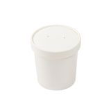 FOOD CONTAINER W/ LID 16oz PAPER COATED RND WHITE 250/cs