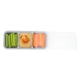 CONTAINER/ LID 3-CMPT MW 20oz 8-3/4x3-3/4" PP SILVER 100/cs