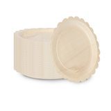 PLATE SCALLOP EDGE 9-1/4"dia WOOD NATURAL 50/cs