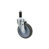 STEM CASTER 5"dia 1"dia STEM NO BRAKE POLYURETHANE GRAY