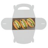 GABLE/ LUNCH BOX COMPOSTABLE 9-1/2x5" PAPER FRENCHIE 100/cs