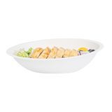 BOWL 16oz BAGASSE 8-3/4x6-3/4" OVAL NO PFAS CMPST WHITE 25/cs