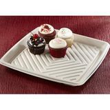 (FD) PLATTER 12" SQUARE PULP NO PFAS COMPOST NATURAL 25/cs