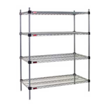 Eagle F2QA2-74-1848V-X Quad-Adjust Starter Unit, 4-tier, 48"W x 18"D, includes: (2) standard wire shelves with patented QuadTruss design, (2)
