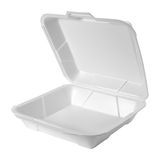 HINGED TAKEOUT VENTED PS FOAM 1-COMPT 10x9x3" WHITE 200/cs