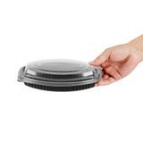 FOOD CONTAINER/ LID 12oz OVAL 8x5-1/2" PLS BLACK/CLR 100/cs