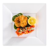 DINNER PLATE 10-3/4"sq POLYSTYRENE WHITE 100/cs