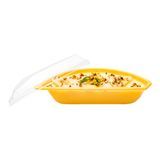 BANANA SPLIT PUDDING BOX W/LID 7oz 8x3" PET YELLOW 100/cs