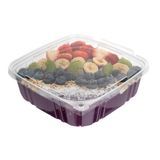 CONTAINER HINGED TAMPER RESIST 48oz 8-1/4"l PET CLEAR 100/cs
