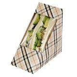 SANDWICH BOX 4-3/4"tri MED PAPER TAN PLAID 200/cs